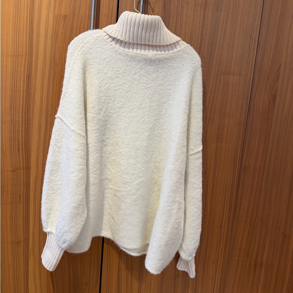 Free People Cream Cowl Neck Sweater